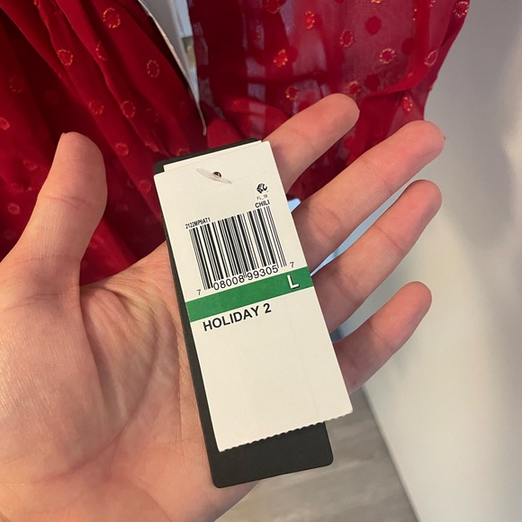 Juniors' Clip-Dot Ruffled Fit & Flare Dress - Picture 5 of 6